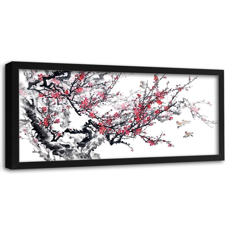 Picture in black frame PANORAMA, Cherry Blossom  Home Trends