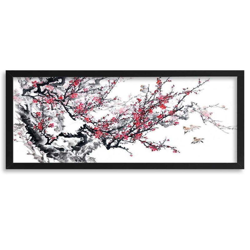 Picture in black frame PANORAMA, Cherry Blossom  Home Trends