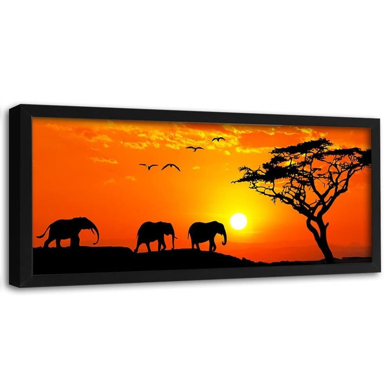 Picture in black frame PANORAMA, Orange Africa  Home Trends