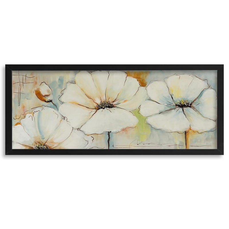 Picture in black frame PANORAMA, Painted Flowers  Home Trends