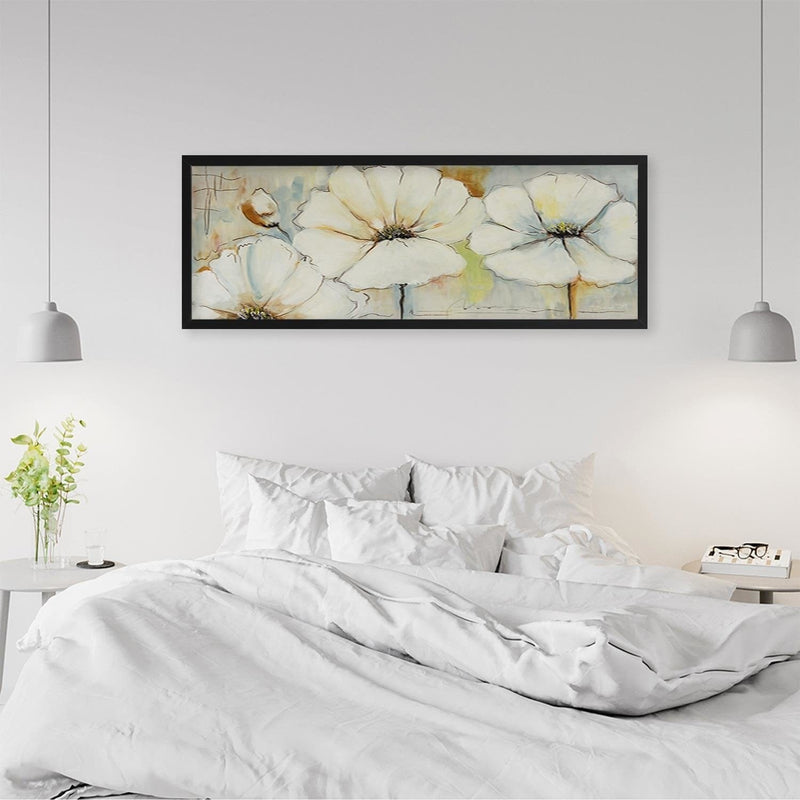 Picture in black frame PANORAMA, Painted Flowers  Home Trends