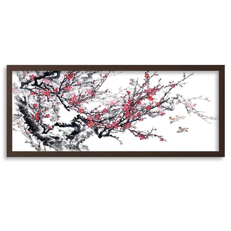 Picture in brown frame PANORAMA, Cherry Blossom  Home Trends