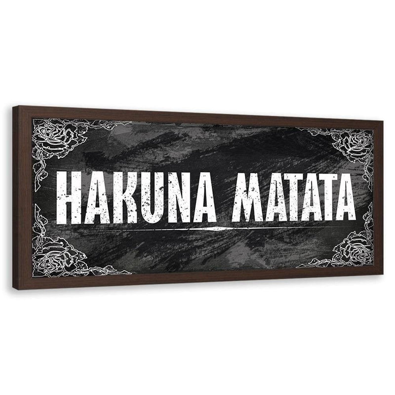 Picture in brown frame PANORAMA, Hakuna Matata  Home Trends