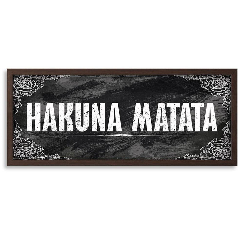 Picture in brown frame PANORAMA, Hakuna Matata  Home Trends