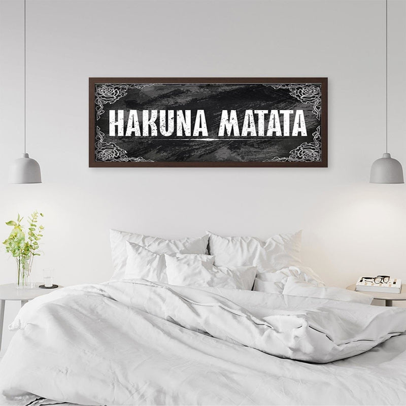 Picture in brown frame PANORAMA, Hakuna Matata  Home Trends