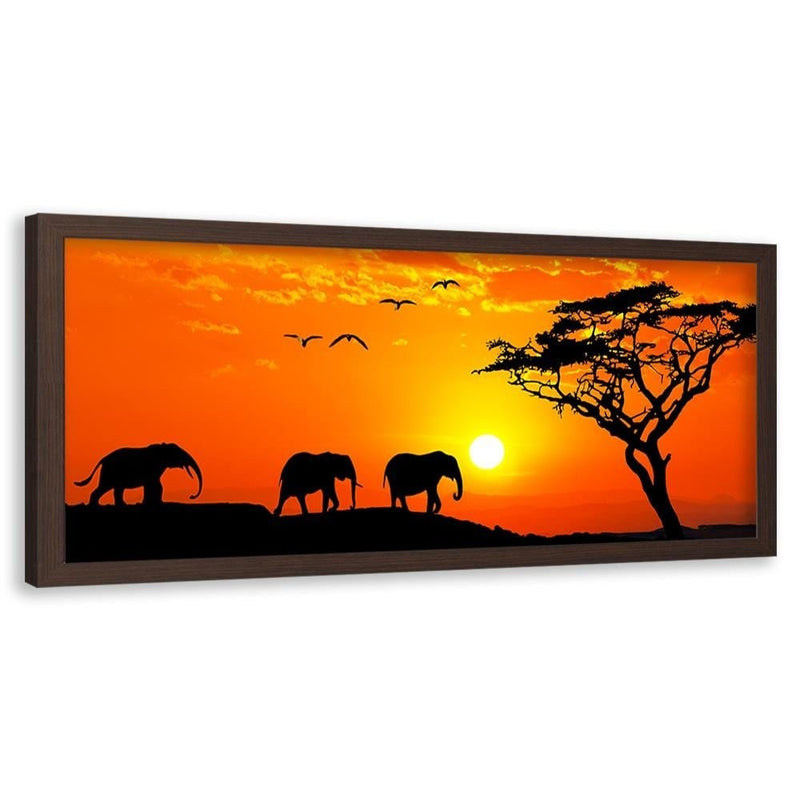 Picture in brown frame PANORAMA, Orange Africa  Home Trends