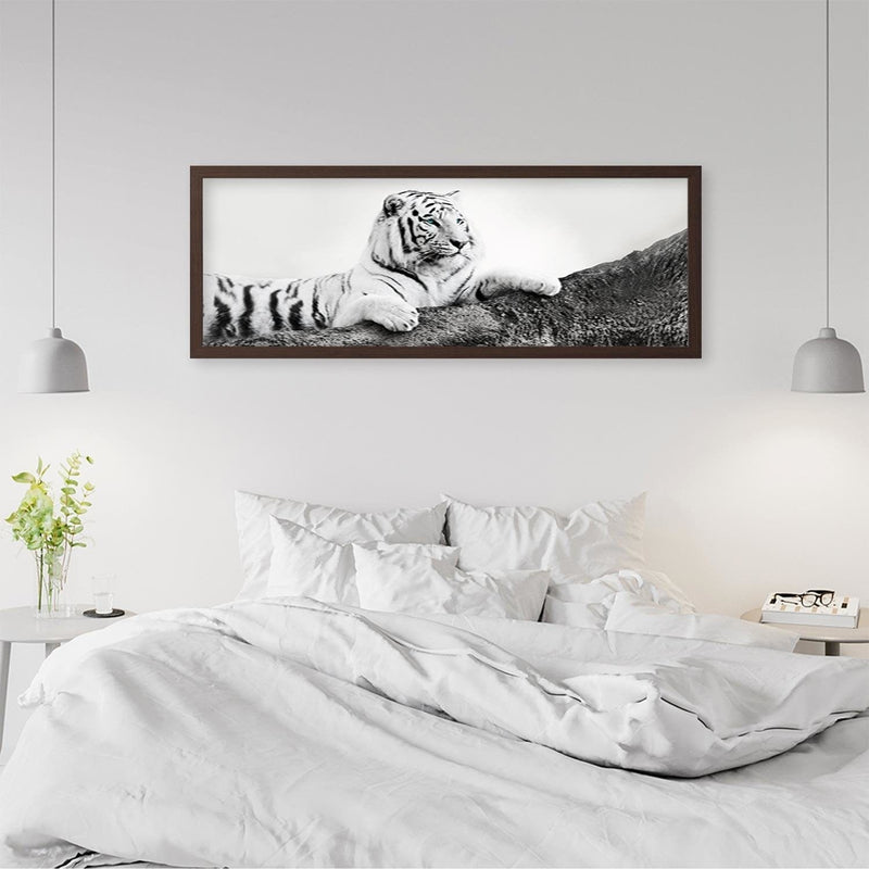 Picture in brown frame PANORAMA, The Vigilant Tiger  Home Trends