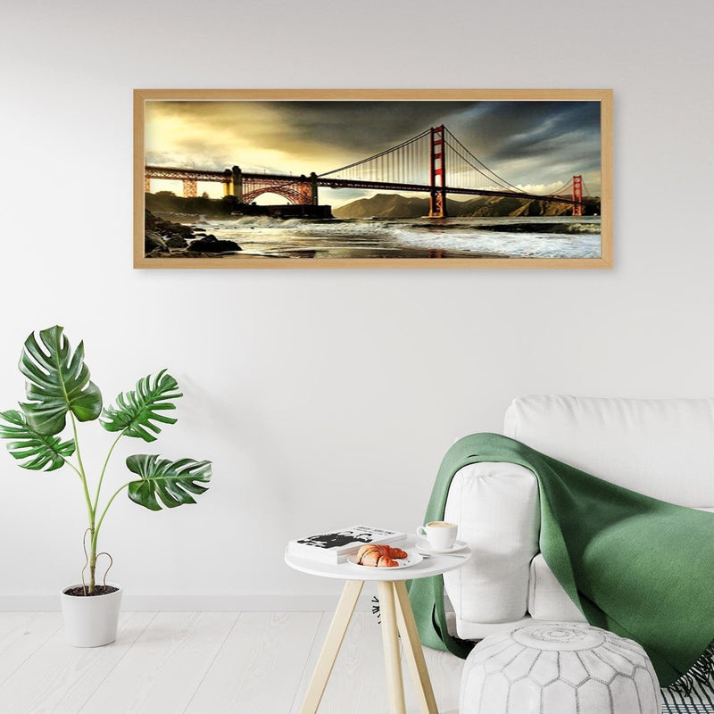 Picture in natural frame PANORAMA, Brooklyn Bridge 2  Home Trends