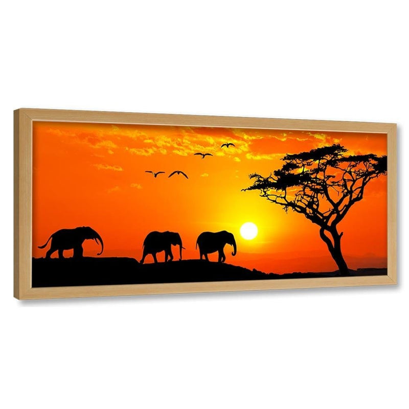 Picture in natural frame PANORAMA, Orange Africa  Home Trends