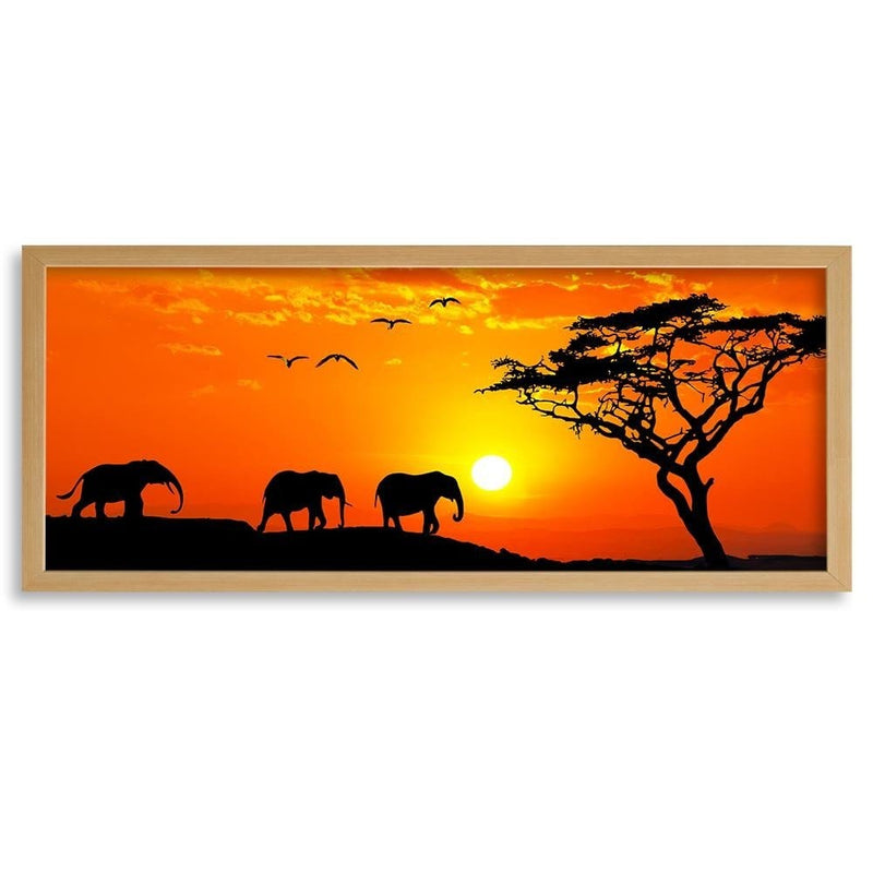 Picture in natural frame PANORAMA, Orange Africa  Home Trends