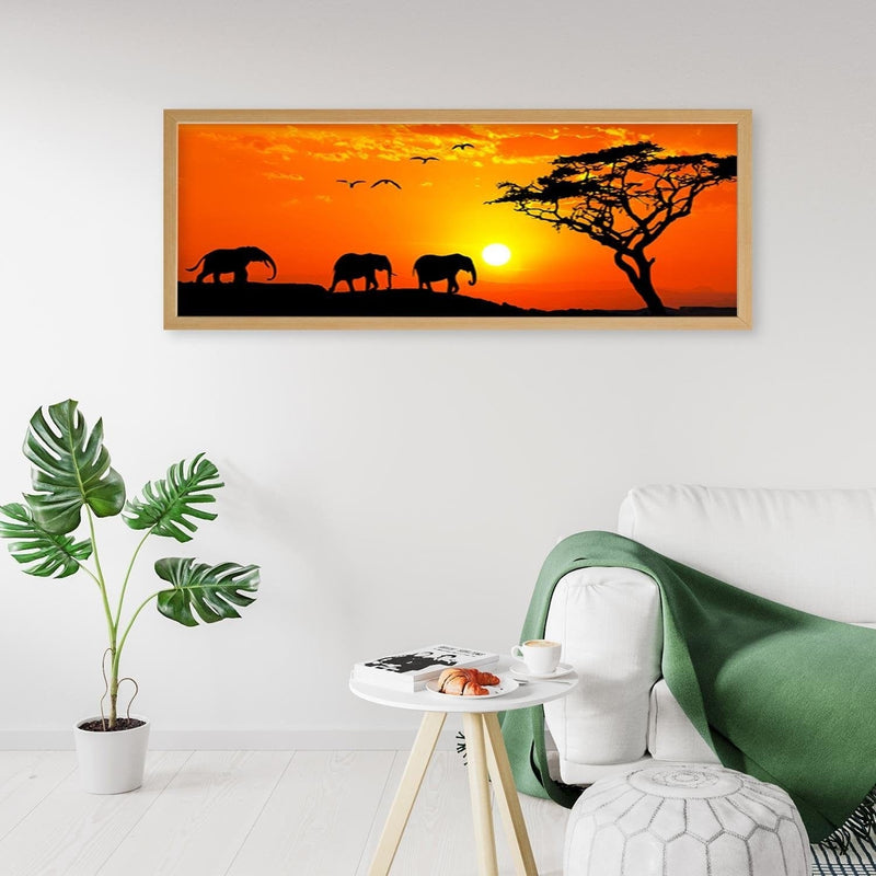 Picture in natural frame PANORAMA, Orange Africa  Home Trends