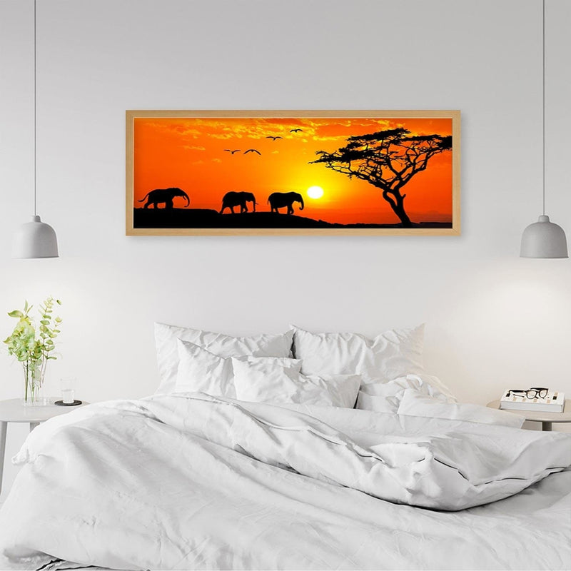 Picture in natural frame PANORAMA, Orange Africa  Home Trends