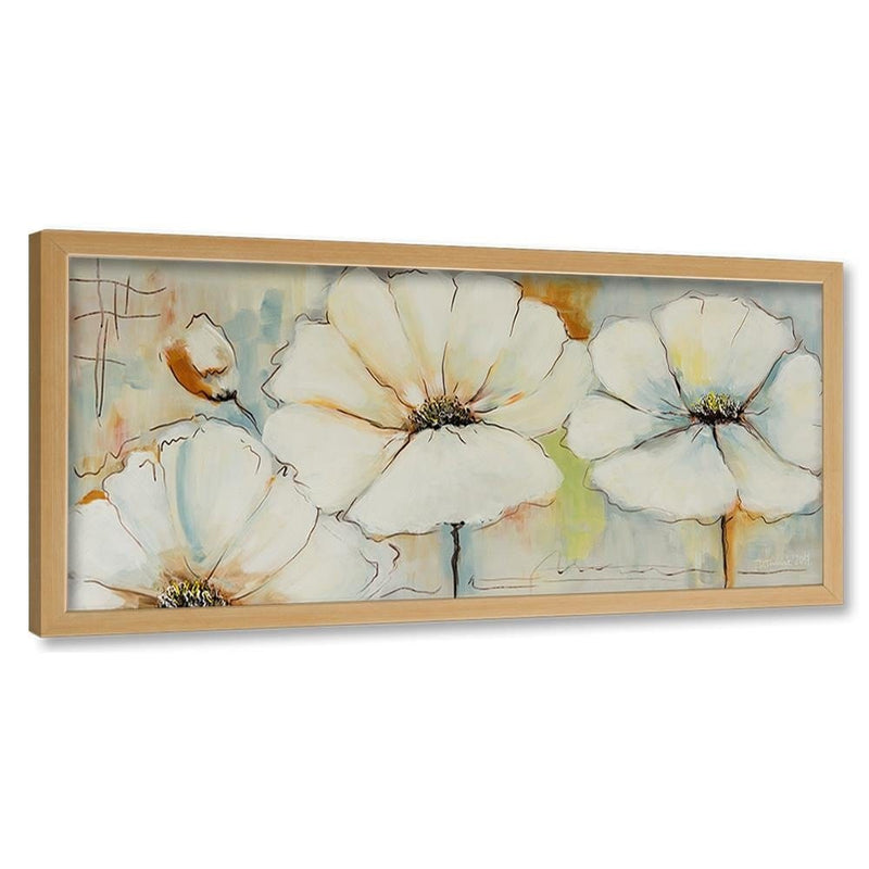 Picture in natural frame PANORAMA, Painted Flowers  Home Trends