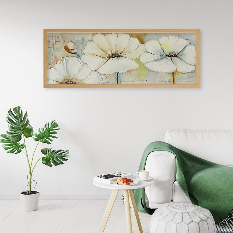 Picture in natural frame PANORAMA, Painted Flowers  Home Trends