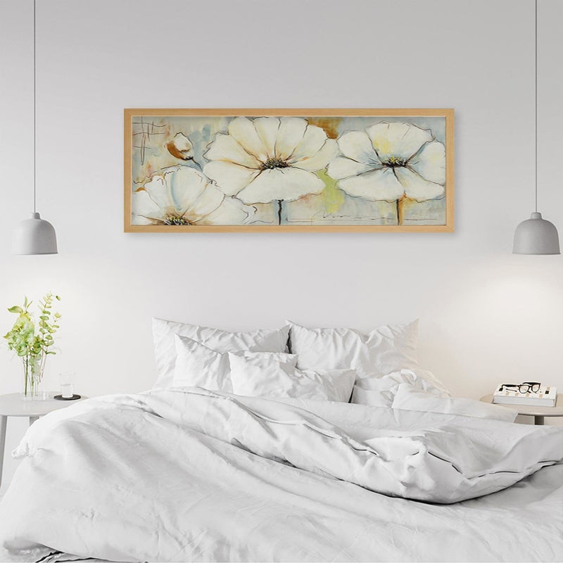 Picture in natural frame PANORAMA, Painted Flowers  Home Trends