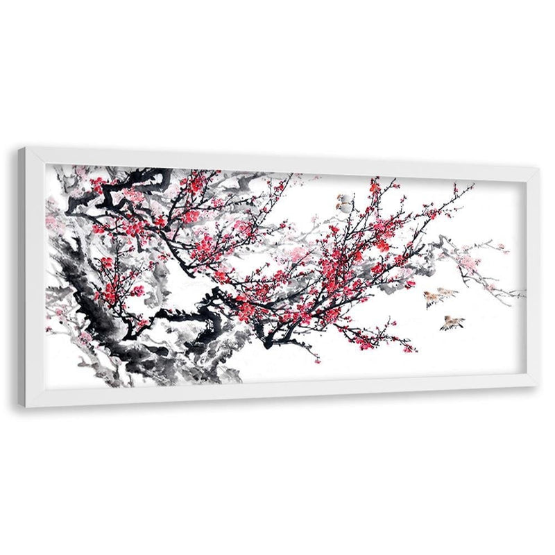 Picture in white frame PANORAMA, Cherry Blossom  Home Trends