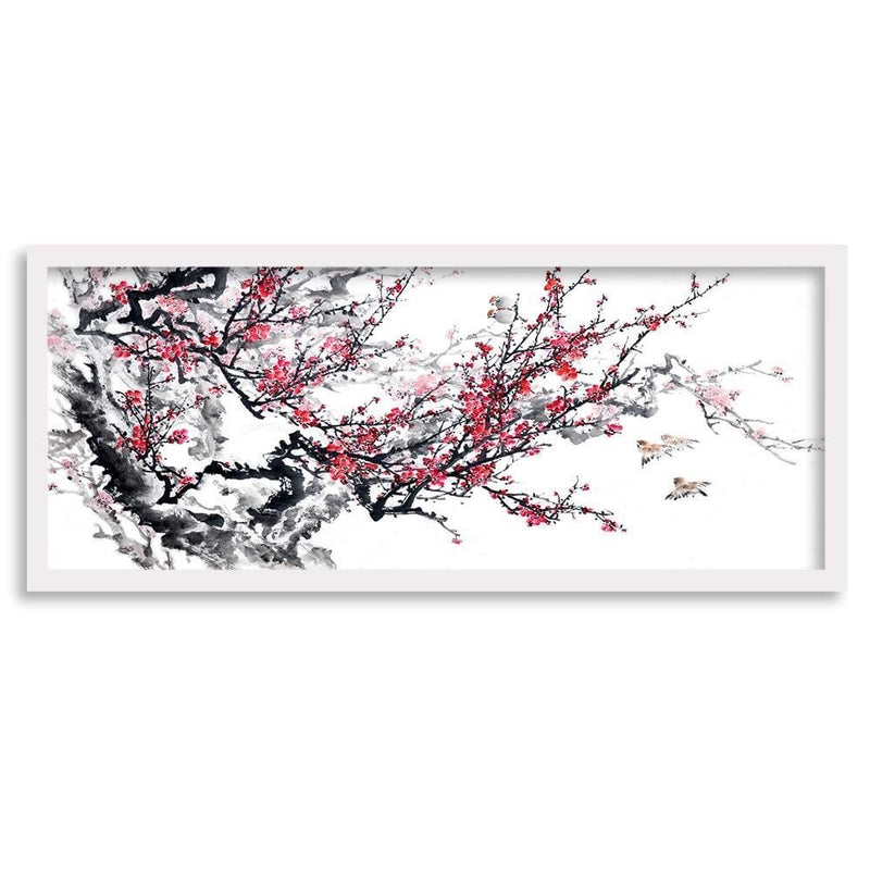 Picture in white frame PANORAMA, Cherry Blossom  Home Trends