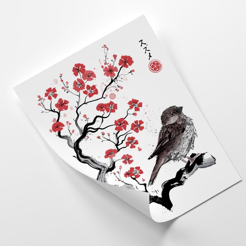 Posteris (plakāts) - Little Sparrow Red  Home Trends DECO