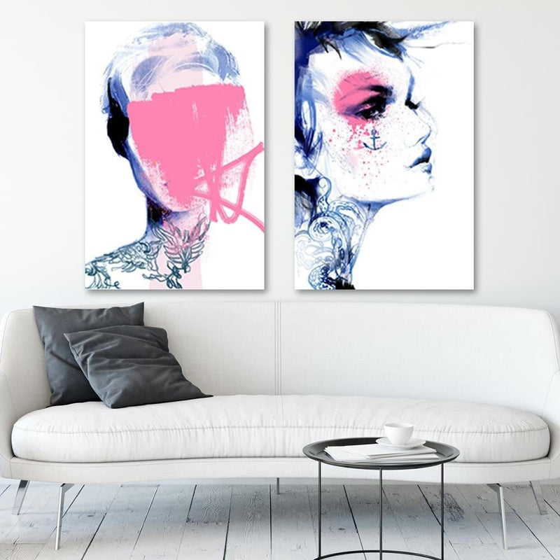 Posteris (plakāts) - Tattoo Woman Blue  Home Trends DECO