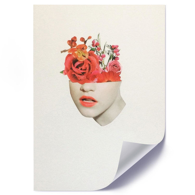 Posteris (plakāts) - Woman Face With Red Roses  Home Trends DECO