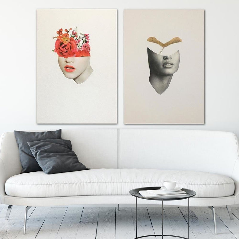 Posteris (plakāts) - Woman Face With Red Roses  Home Trends DECO