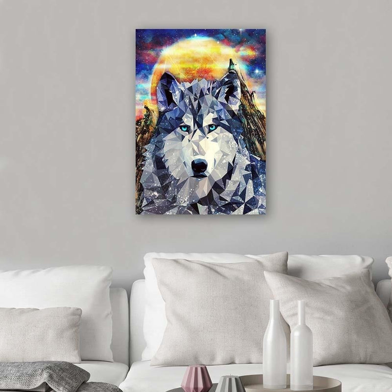 Posteris - Wolf On A Background Of Mountains  E-interjers.lv