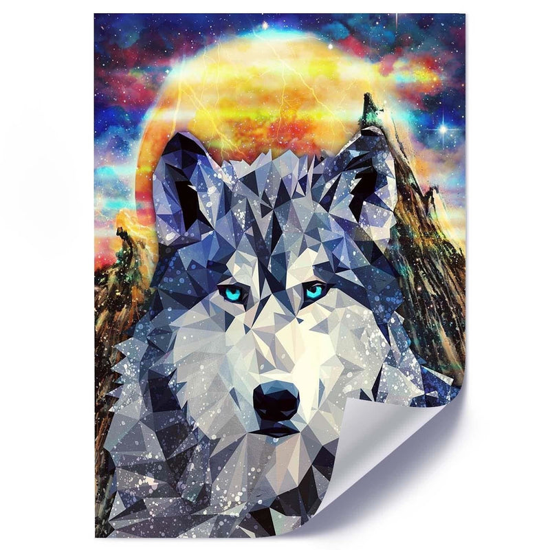 Posteris - Wolf On A Background Of Mountains  E-interjers.lv