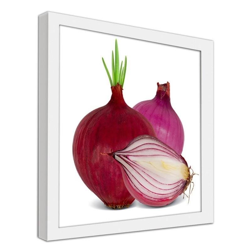 Glezna baltā rāmī - Red onions 