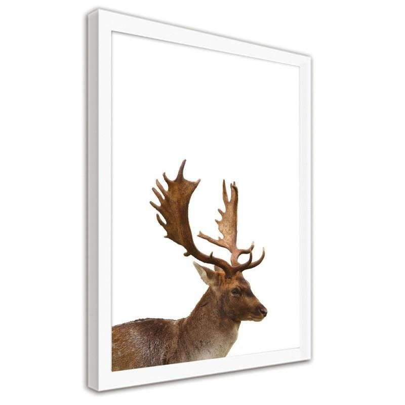 Glezna baltā rāmī - Deer 