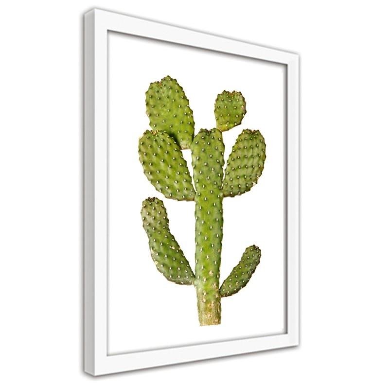 Glezna baltā rāmī - Green cactus 