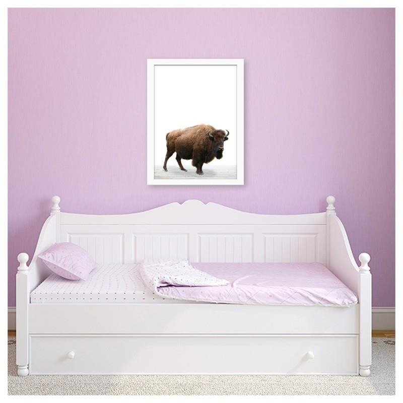 Glezna baltā rāmī - European bison 