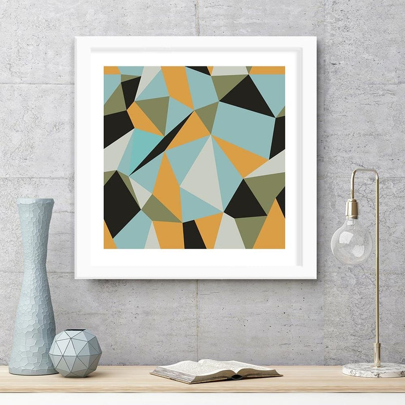 Glezna baltā rāmī - Geometric Figures - Cubism 4 