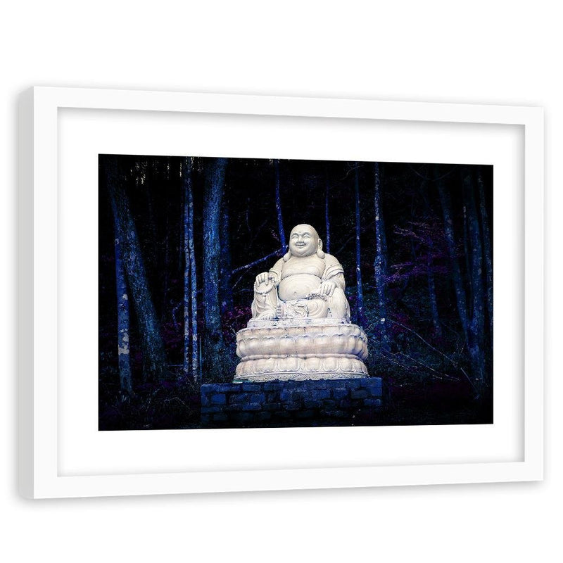 Glezna baltā rāmī - Buddha In The Forest 