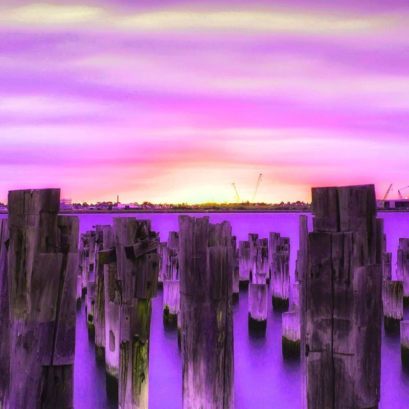 Glezna baltā rāmī - Breakwater At The Port 4 