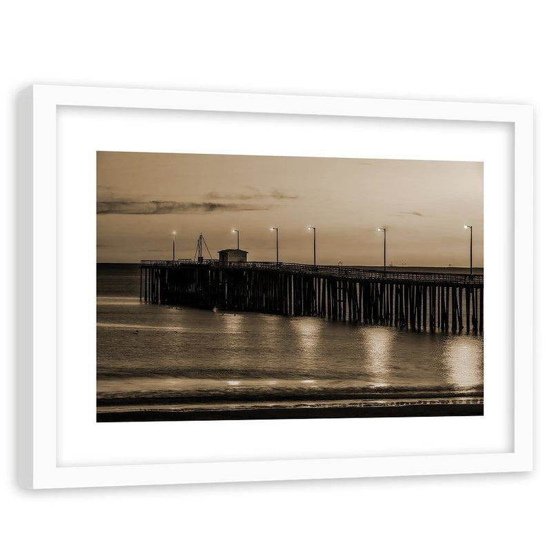 Glezna baltā rāmī - Lanterns On The Pier 2 