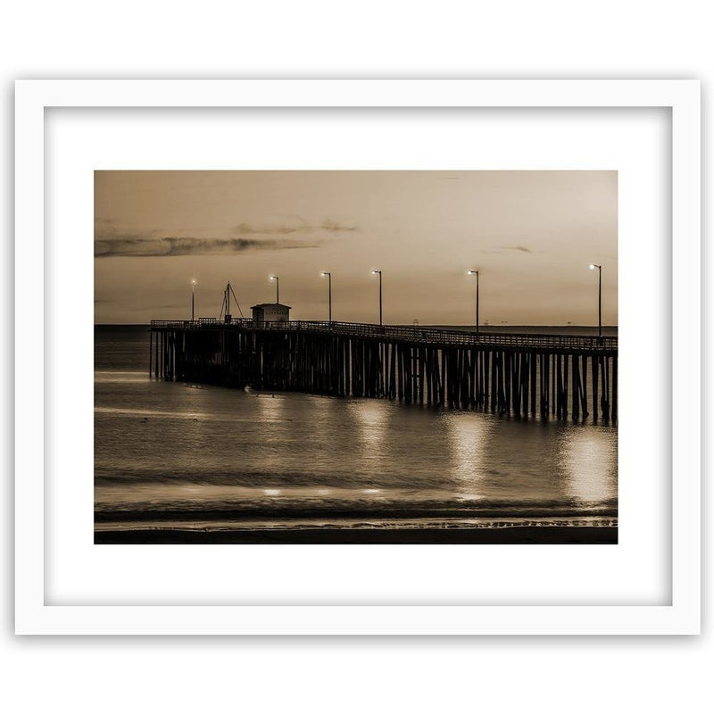 Glezna baltā rāmī - Lanterns On The Pier 2 