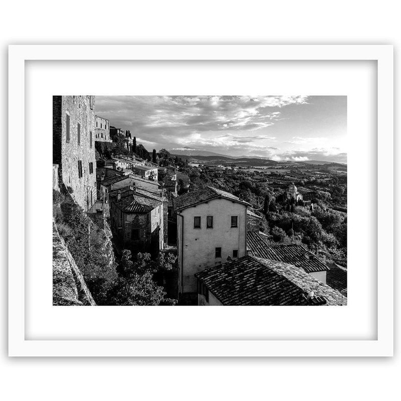 Glezna baltā rāmī - Buildings In Tuscany 2 