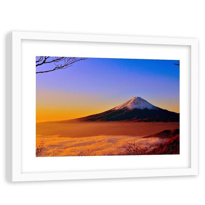 Glezna baltā rāmī - Mount Fuji 4 