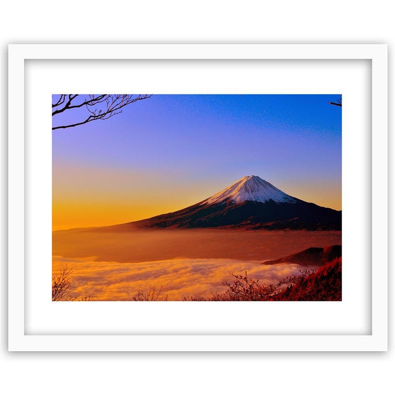 Glezna baltā rāmī - Mount Fuji 4 