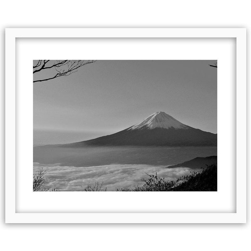 Glezna baltā rāmī - Mount Fuji 2 