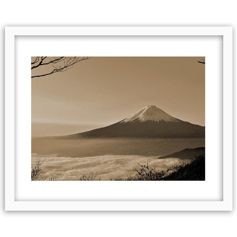 Glezna baltā rāmī - Mount Fuji 1 