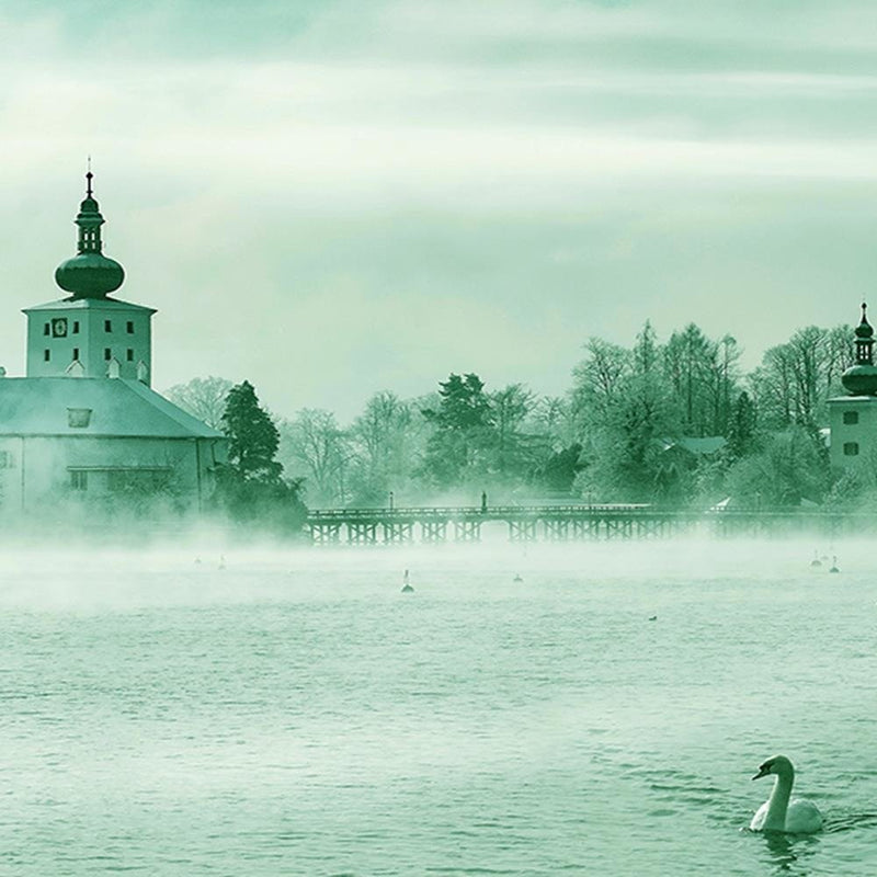 Glezna baltā rāmī - Misty Lake 3 