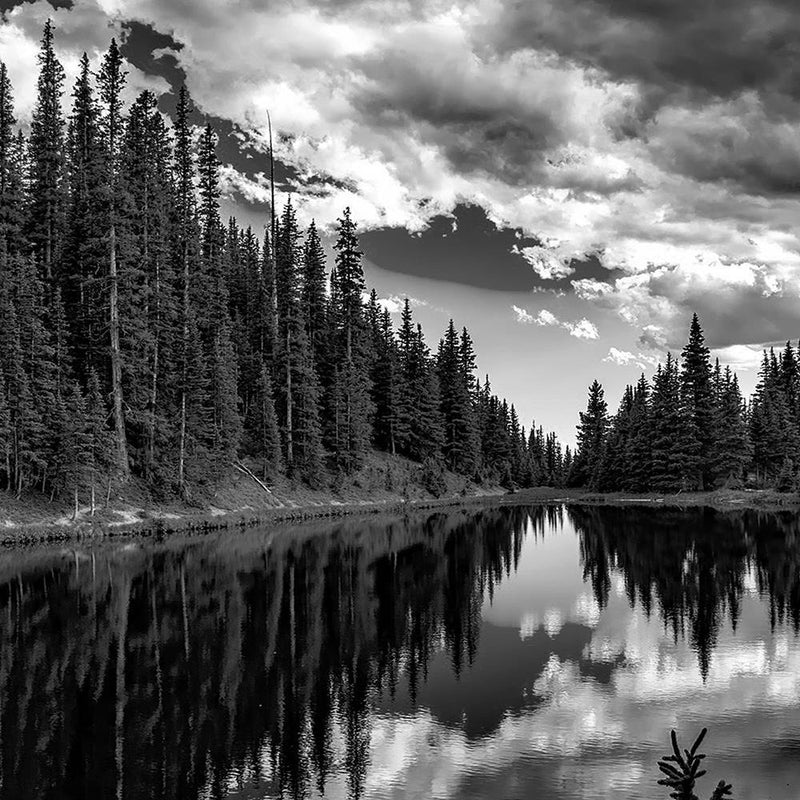 Glezna baltā rāmī - Las Alpine Lake 2 