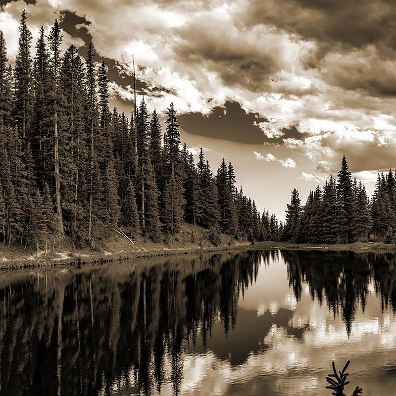 Glezna baltā rāmī - Las Alpine Lake 1 