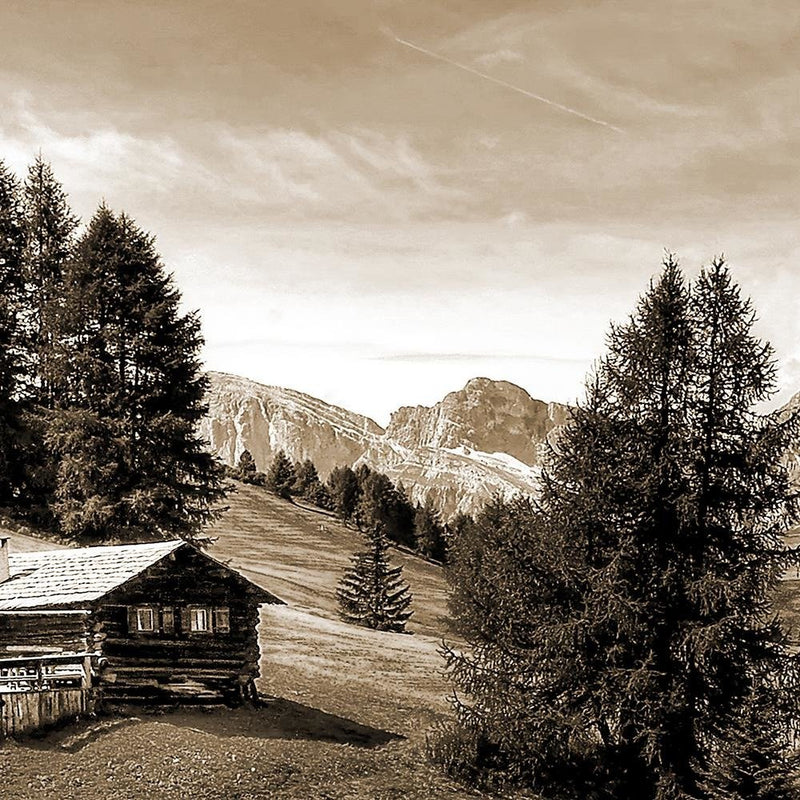 Glezna baltā rāmī - Cabin In The Mountains 1 