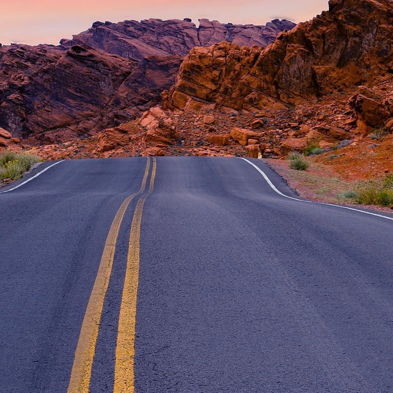 Glezna baltā rāmī - The Road In The Desert 