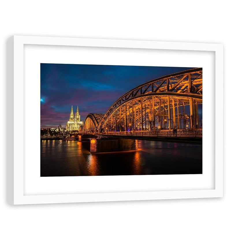 Glezna baltā rāmī - The Bridge And The Cathedral In Cologne 