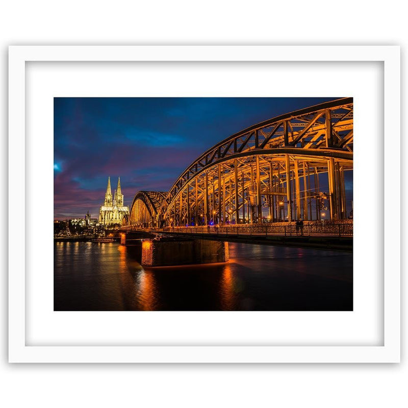 Glezna baltā rāmī - The Bridge And The Cathedral In Cologne 