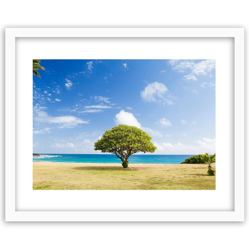 Glezna baltā rāmī - Tree On The Beach 