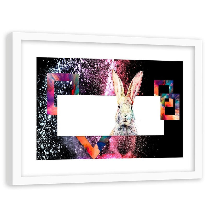Glezna baltā rāmī - Colored Rabbit 